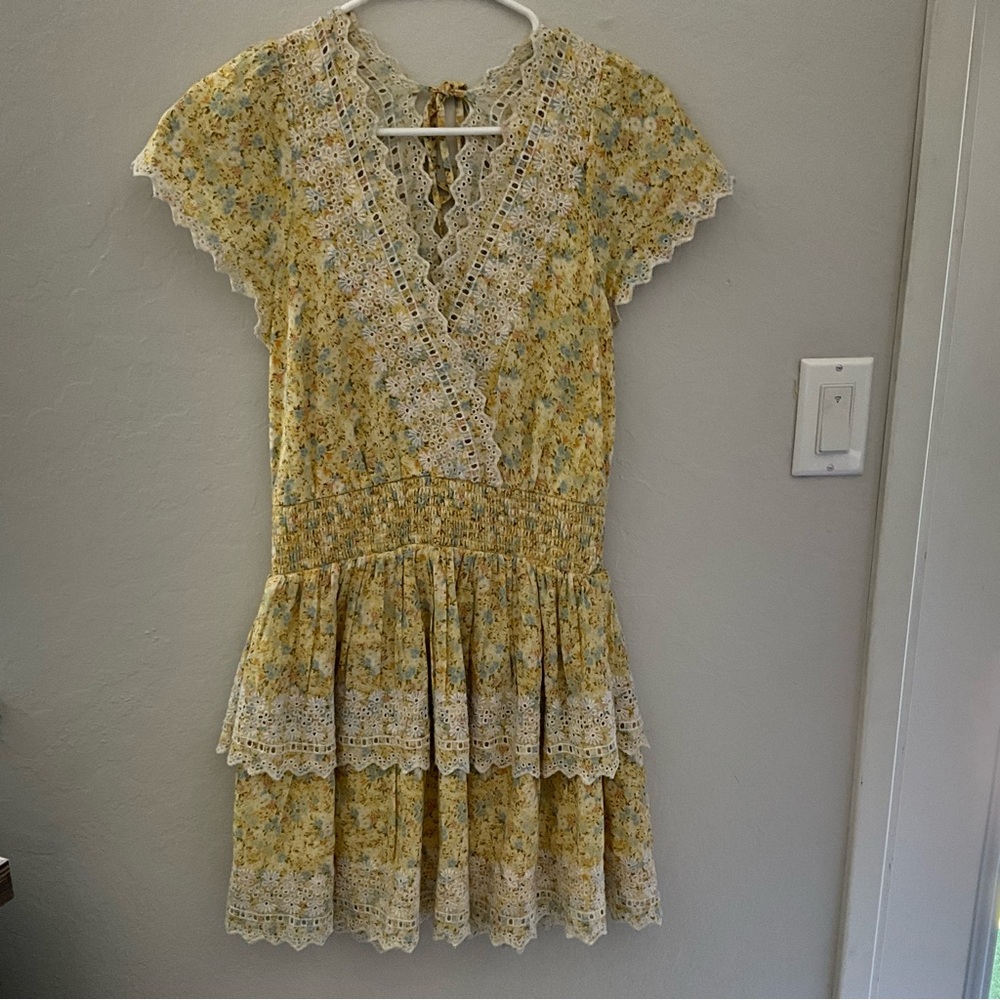 Cottage Cute Yellow Floral Dress American Eagle Size small